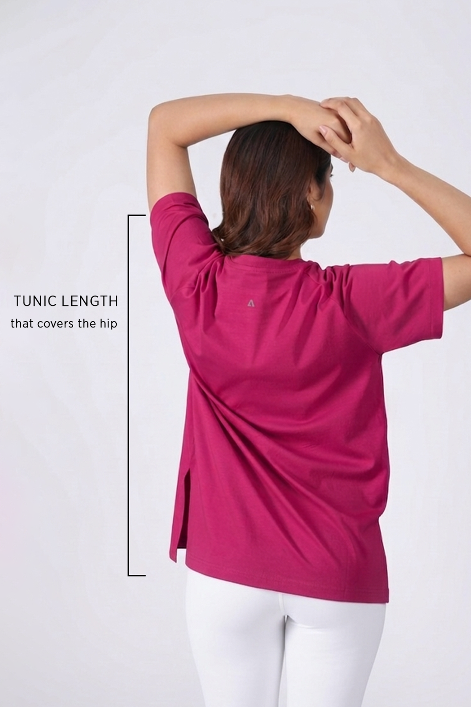 Tee Rani Rani Pink Organic Cotton Relaxed Tunic Tee with Seamless Pocket ...